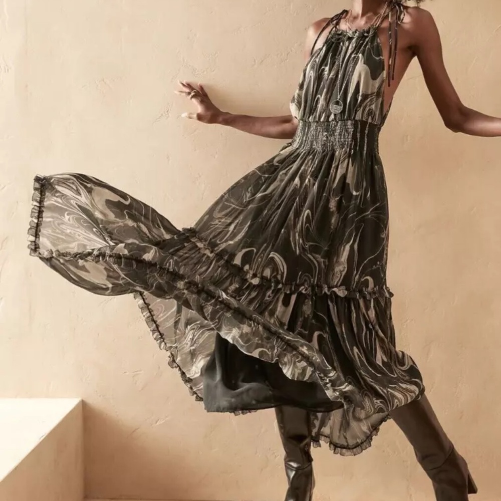 Dress Banana Republic Fit & Flare, Marble Smoke Size L